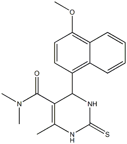 4-(4-methoxy-1-naphthyl)-N,N,6-trimethyl-2-thioxo-1,2,3,4-tetrahydro-5-pyrimidinecarboxamide Struktur