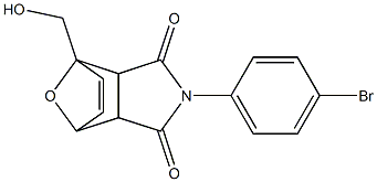 4-(4-bromophenyl)-1-(hydroxymethyl)-10-oxa-4-azatricyclo[5.2.1.0~2,6~]dec-8-ene-3,5-dione Struktur