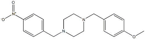 1-{4-nitrobenzyl}-4-(4-methoxybenzyl)piperazine Struktur