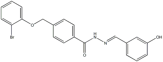 4-[(2-bromophenoxy)methyl]-N'-(3-hydroxybenzylidene)benzohydrazide Struktur