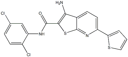 3-amino-N-(2,5-dichlorophenyl)-6-(2-thienyl)thieno[2,3-b]pyridine-2-carboxamide Struktur