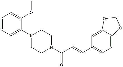 2-{4-[3-(1,3-benzodioxol-5-yl)acryloyl]-1-piperazinyl}phenyl methyl ether Struktur