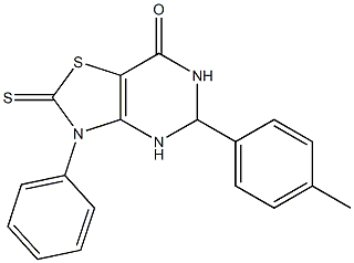 5-(4-methylphenyl)-3-phenyl-2-thioxo-2,3,5,6-tetrahydro[1,3]thiazolo[4,5-d]pyrimidin-7(4H)-one Struktur