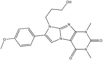 8-(3-hydroxypropyl)-7-(4-methoxyphenyl)-1,3-dimethyl-1H-imidazo[2,1-f]purine-2,4(3H,8H)-dione Struktur