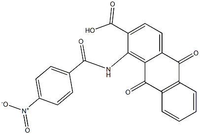 1-({4-nitrobenzoyl}amino)-9,10-dioxo-9,10-dihydro-2-anthracenecarboxylic acid Struktur