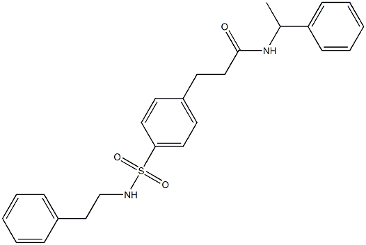 N-(1-phenylethyl)-3-(4-{[(2-phenylethyl)amino]sulfonyl}phenyl)propanamide Struktur