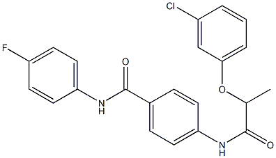 4-{[2-(3-chlorophenoxy)propanoyl]amino}-N-(4-fluorophenyl)benzamide Struktur