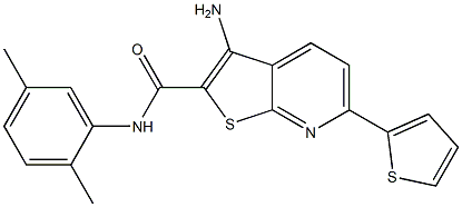 3-amino-N-(2,5-dimethylphenyl)-6-(2-thienyl)thieno[2,3-b]pyridine-2-carboxamide Struktur