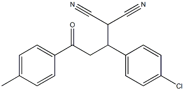 2-[1-(4-chlorophenyl)-3-(4-methylphenyl)-3-oxopropyl]malononitrile Struktur