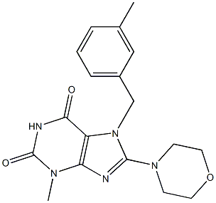 3-methyl-7-(3-methylbenzyl)-8-(4-morpholinyl)-3,7-dihydro-1H-purine-2,6-dione Struktur