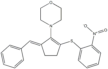 4-[5-benzylidene-2-({2-nitrophenyl}sulfanyl)-1-cyclopenten-1-yl]morpholine Struktur