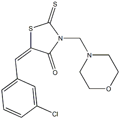 5-(3-chlorobenzylidene)-3-(4-morpholinylmethyl)-2-thioxo-1,3-thiazolidin-4-one Struktur