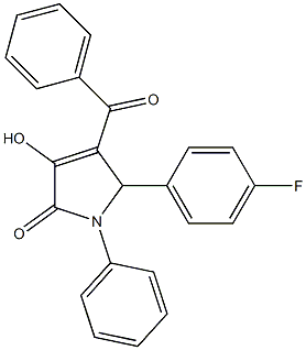 4-benzoyl-5-(4-fluorophenyl)-3-hydroxy-1-phenyl-1,5-dihydro-2H-pyrrol-2-one Struktur