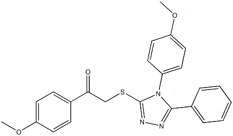 1-(4-methoxyphenyl)-2-{[4-(4-methoxyphenyl)-5-phenyl-4H-1,2,4-triazol-3-yl]sulfanyl}ethanone Struktur