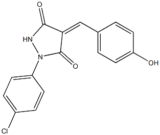 1-(4-chlorophenyl)-4-(4-hydroxybenzylidene)-3,5-pyrazolidinedione Struktur