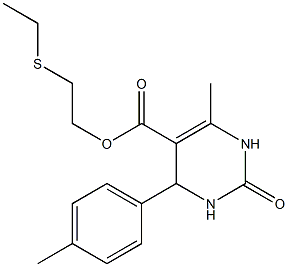 2-(ethylsulfanyl)ethyl 6-methyl-4-(4-methylphenyl)-2-oxo-1,2,3,4-tetrahydro-5-pyrimidinecarboxylate Struktur