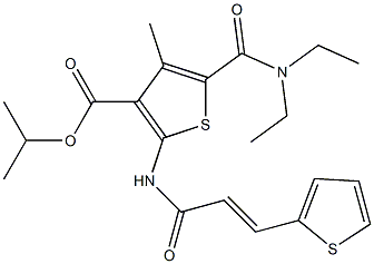 isopropyl 5-[(diethylamino)carbonyl]-4-methyl-2-{[3-(2-thienyl)acryloyl]amino}-3-thiophenecarboxylate Struktur