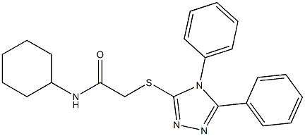 N-cyclohexyl-2-[(4,5-diphenyl-4H-1,2,4-triazol-3-yl)sulfanyl]acetamide Struktur