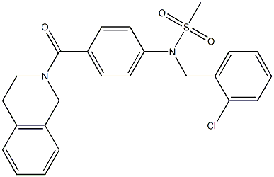 N-(2-chlorobenzyl)-N-[4-(3,4-dihydro-2(1H)-isoquinolinylcarbonyl)phenyl]methanesulfonamide Struktur