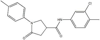 N-(3-chloro-4-methylphenyl)-1-(4-methylphenyl)-5-oxo-3-pyrrolidinecarboxamide Struktur