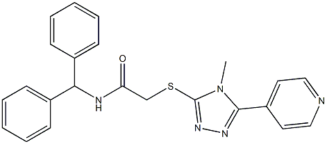 N-benzhydryl-2-{[4-methyl-5-(4-pyridinyl)-4H-1,2,4-triazol-3-yl]sulfanyl}acetamide Struktur