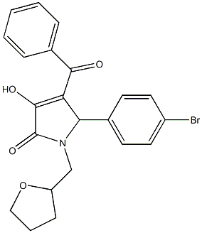 4-benzoyl-5-(4-bromophenyl)-3-hydroxy-1-(tetrahydro-2-furanylmethyl)-1,5-dihydro-2H-pyrrol-2-one Struktur