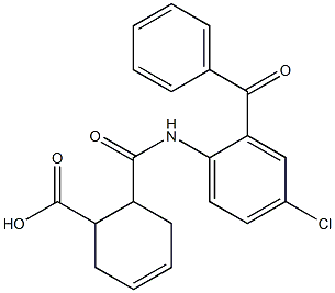 6-[(2-benzoyl-4-chloroanilino)carbonyl]-3-cyclohexene-1-carboxylic acid Struktur