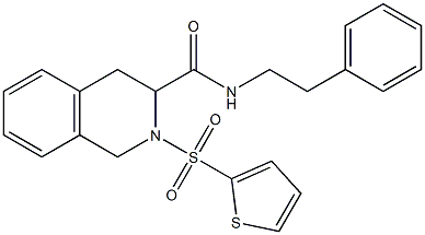 N-(2-phenylethyl)-2-(2-thienylsulfonyl)-1,2,3,4-tetrahydro-3-isoquinolinecarboxamide Struktur