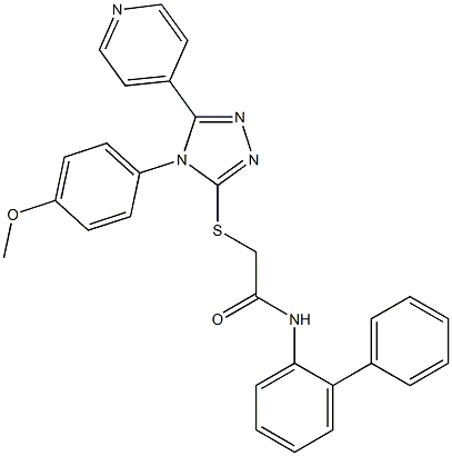 N-[1,1'-biphenyl]-2-yl-2-{[4-(4-methoxyphenyl)-5-(4-pyridinyl)-4H-1,2,4-triazol-3-yl]sulfanyl}acetamide Struktur