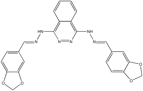 1,3-benzodioxole-5-carbaldehyde {4-[2-(1,3-benzodioxol-5-ylmethylene)hydrazino]-1-phthalazinyl}hydrazone Struktur