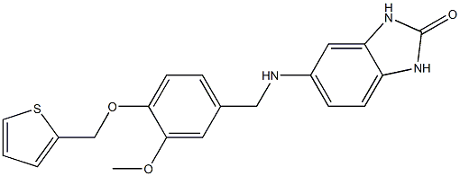 5-{[3-methoxy-4-(2-thienylmethoxy)benzyl]amino}-1,3-dihydro-2H-benzimidazol-2-one Struktur