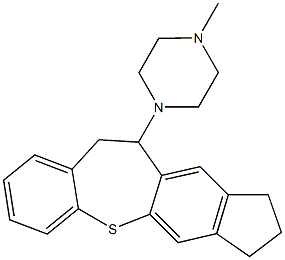 1-methyl-4-(2,3,10,11-tetrahydro-1H-indeno[5,6-b][1]benzothiepin-11-yl)piperazine Struktur