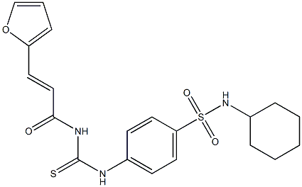 N-cyclohexyl-4-[({[(E)-3-(2-furyl)-2-propenoyl]amino}carbothioyl)amino]benzenesulfonamide Struktur