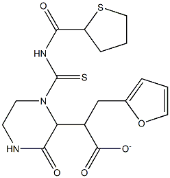 tetrahydro-2-furanylmethyl 2-(3-oxo-1-{[(2-thienylcarbonyl)amino]carbothioyl}-2-piperazinyl)acetate Struktur