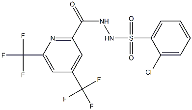 N'-{[4,6-bis(trifluoromethyl)-2-pyridinyl]carbonyl}-2-chlorobenzenesulfonohydrazide Struktur