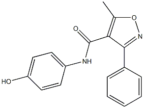 N-(4-hydroxyphenyl)-5-methyl-3-phenyl-4-isoxazolecarboxamide Struktur