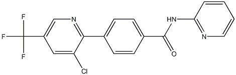 4-[3-chloro-5-(trifluoromethyl)-2-pyridinyl]-N-(2-pyridinyl)benzenecarboxamide Struktur