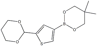 2-[2-(1,3-Dioxan-2-yl)-4-thienyl]-5,5-dimethyl-1,3,2-dioxaborinane Struktur