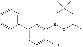 2-(4-Hydroxybiphenyl-3-yl)-4,4,6-trimethyl-1,3,2-dioxaborinane Struktur