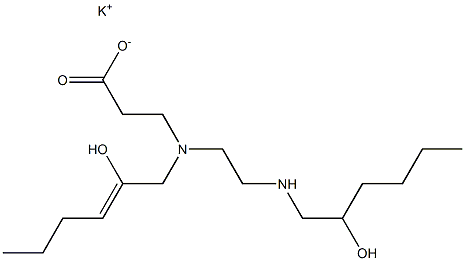 3-[N-(2-Hydroxy-2-hexenyl)-N-[2-(2-hydroxyhexylamino)ethyl]amino]propionic acid potassium salt Struktur