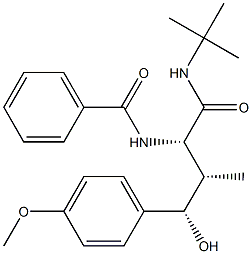 (2S,3S,4S)-2-(Benzoylamino)-4-hydroxy-3-methyl-4-(4-methoxyphenyl)-N-tert-butylbutanamide Struktur