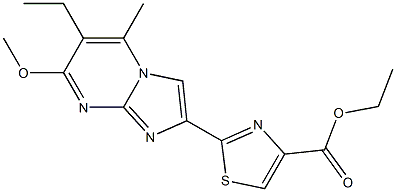 2-(6-Ethyl-7-methoxy-5-methylimidazo[1,2-a]pyrimidin-2-yl)thiazole-4-carboxylic acid ethyl ester Struktur