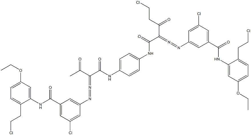 3,3'-[2-(Chloromethyl)-1,4-phenylenebis[iminocarbonyl(acetylmethylene)azo]]bis[N-[2-(2-chloroethyl)-5-ethoxyphenyl]-5-chlorobenzamide] Struktur