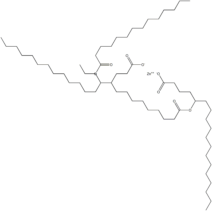 Bis(5-tetradecanoyloxyoctadecanoic acid)zinc salt Struktur