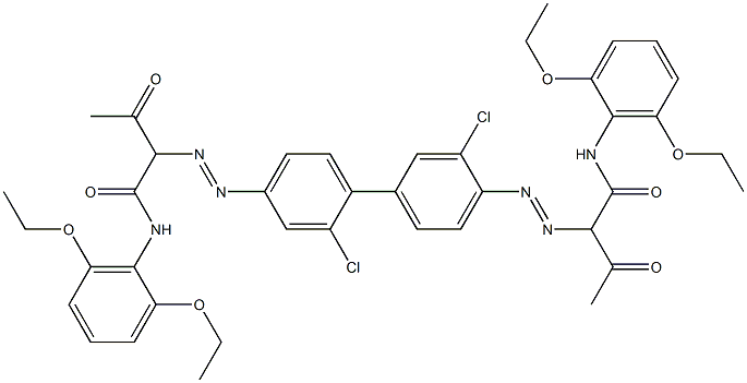 4,4'-Bis[[1-(2,6-diethoxyphenylamino)-1,3-dioxobutan-2-yl]azo]-2,3'-dichloro-1,1'-biphenyl Struktur