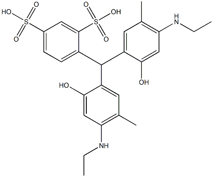 4-[4,4'-Bis(ethylamino)-2,2'-dihydroxy-5,5'-dimethylbenzhydryl]-1,3-benzenedisulfonic acid Struktur