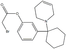 Bromoacetic acid 3-[1-[(1,2,3,6-tetrahydropyridin)-1-yl]cyclohexyl]phenyl ester Struktur