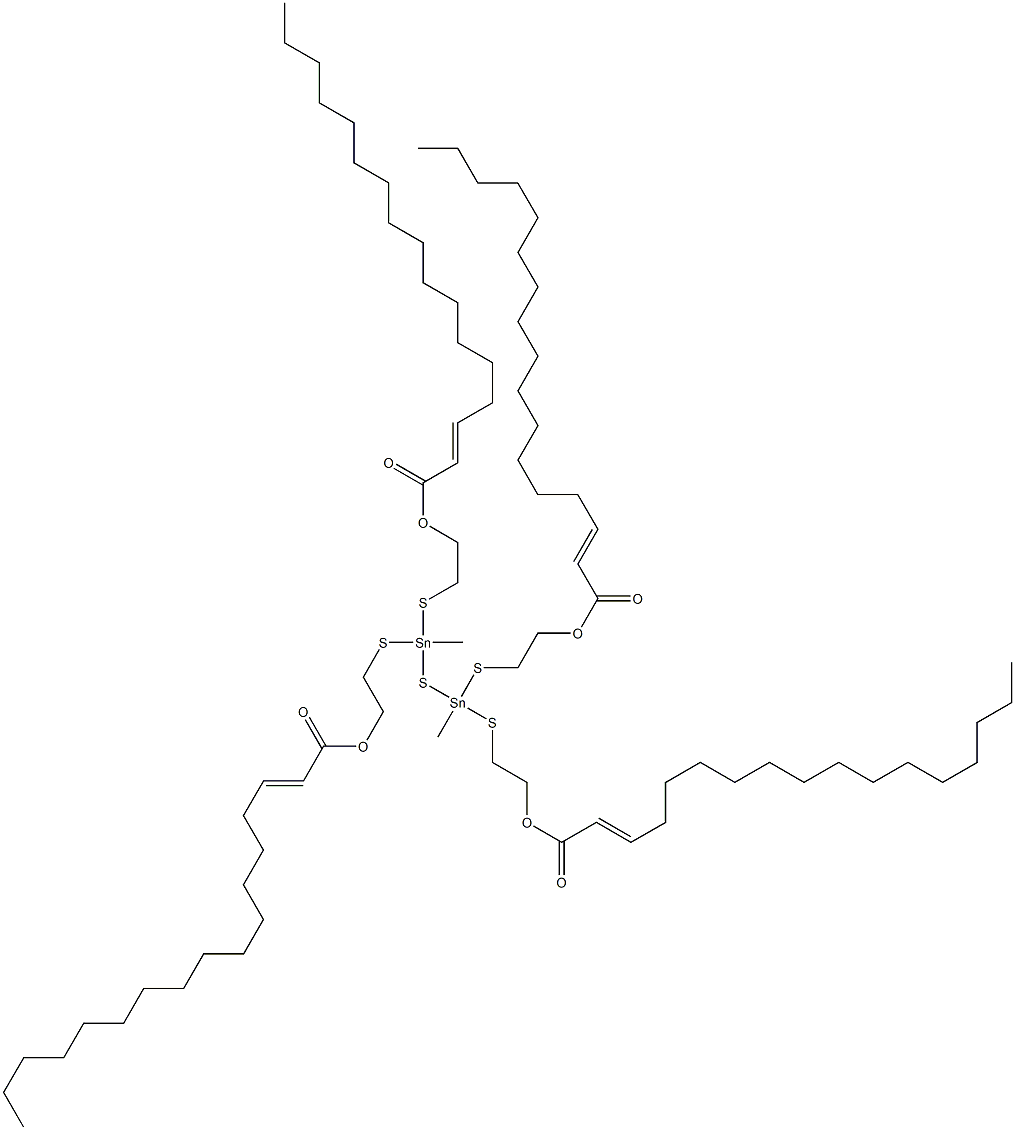 Bis[methylbis[[2-(1-hexadecenylcarbonyloxy)ethyl]thio]stannyl] sulfide Struktur