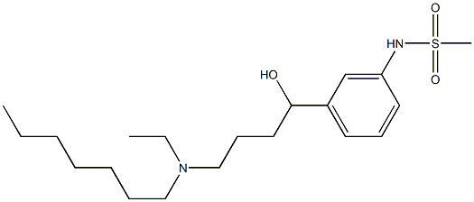 4-(N-Ethylheptylamino)-1-(3-methylsulfonylaminophenyl)-1-butanol Struktur