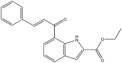 7-[(E)-3-Phenylacryloyl]-1H-indole-2-carboxylic acid ethyl ester Struktur